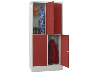 lockerkast,HxBxD 1850x800x500mm,2x2vakken,RAL7035,front RAL3000 - 2