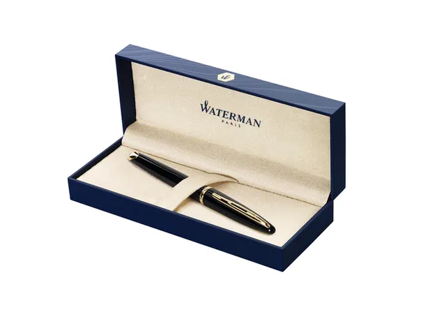 Stylo plume Waterman Carena Sea noir GT Medium encre bleue