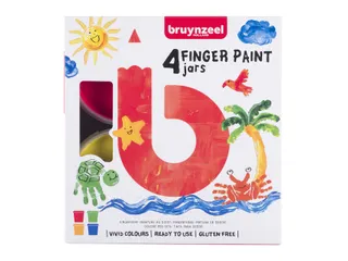 Vingerverf Bruynzeel Kids assorti 4 potjes - 4