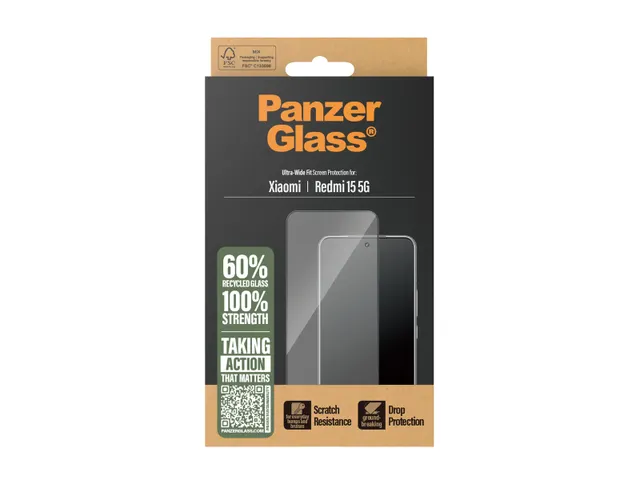 PanzerGlass Screen Protector Xiaomi Redmi 15 5G | Ultra-Wide Fit, X