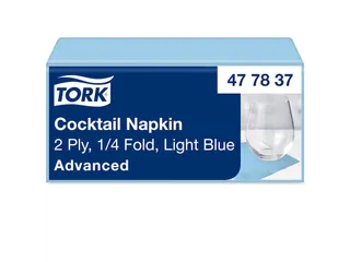 Tork 477837 Cocktailservet Advanced Lichtblauw 24x24cm - 1