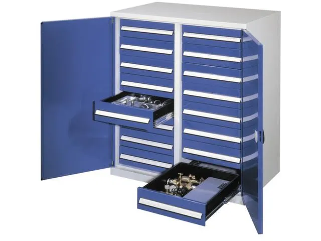 Materiaalkast Scheidingswand Dub Deur 1100x1000x600mm 16laden Ral5010