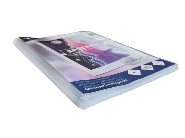 L-map Kangaro A4 PVC 180 micron transparant generfd, 4 krimp à 25 stu
