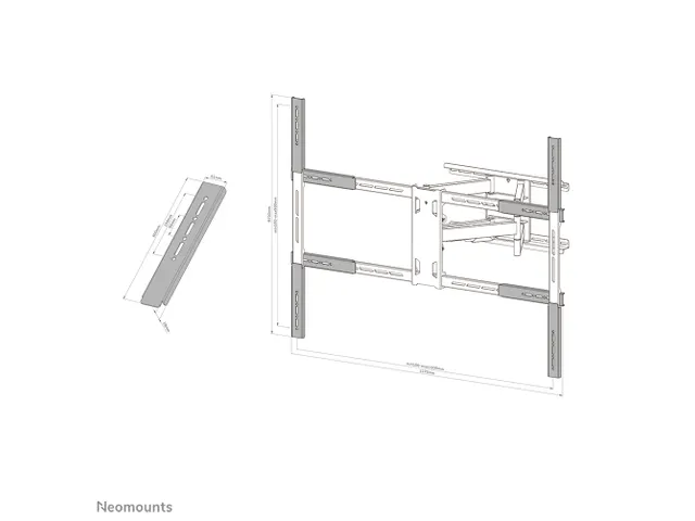 Neomounts AWLS-950BL1 VESA-uitbreidingskit - 55-110 inch - max 125 kg