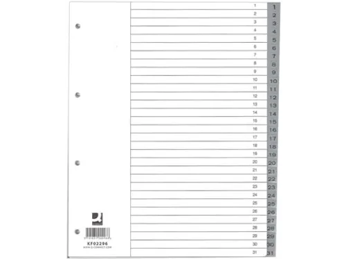 Tabbladen PP Set 1-31 Met Indexblad A4 11-Gaats Grijs