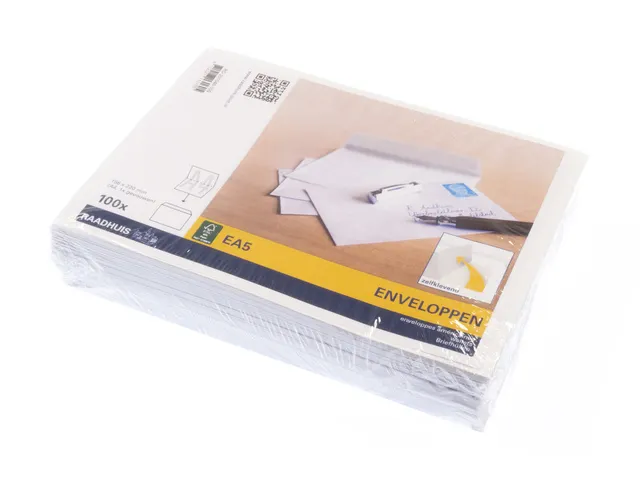 Dienstenvelop Raadhuis 156x220mm Ea 5 Wit Plakstrip