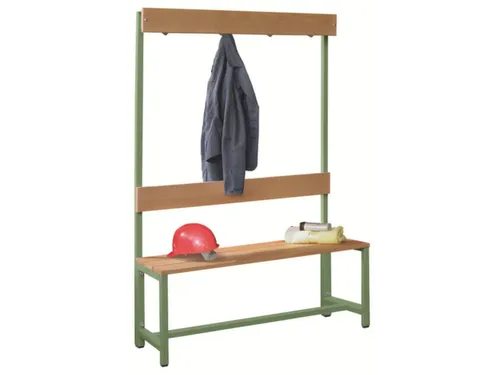 Omkleedbank LxB 1000x400mm Houten Latten Haken Enkelzijdig Ral6011
