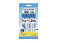 Balpen Paper Mate Entry line 045 1.0mm blauw zakje à 8 stuks