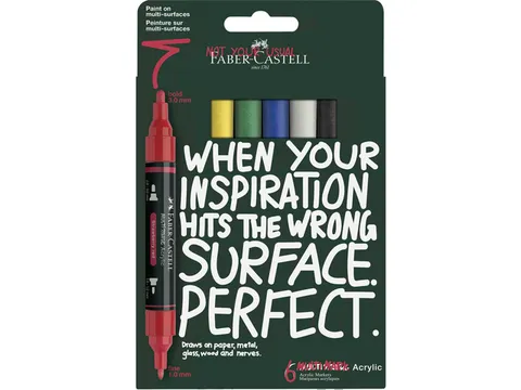 Acrylmarker Faber-Castell Multimark 6 stuks Basic kartonetui
