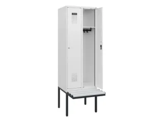 locker met bank,HxBxD 1950x600x815mm,2vak,vak B 300mm,cilinderslot - 1