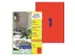 Gekleurde Etiketten Avery Zweckform 210x297mm A4 Rood 100 stuks