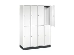 Dubbeldekse garderobekast,HxBxD 1950x1220x500mm,4x2vak.,vak B 260mm