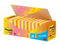 Memoblok 3M Post-it 654 76x76mm neon assorti 21 + 3 gratis