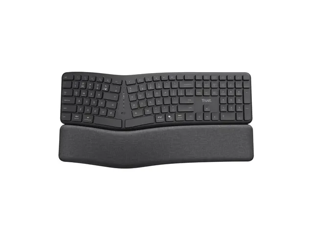 Trust Keyra Draadloos Ergonomisch Toetsenbord Zwart QWERTY US
