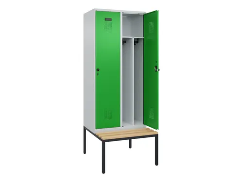 locker met bank,voor scheiding van kleding,HxBxD 2120x800x815mm,2vak