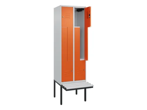 Z-garderobekast,HxBxD 2120x600x815mm,2vak,vak B 300mm,cil.-slot