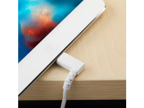 1 Meter gehoekte Lightning naar USB kabel Apple Wit Aramide
