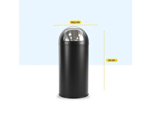 Afvalbak BRASQ Push Bin PB230+ 30 liter zwart