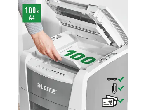 Papiervernietiger Leitz IQ Auto+ Small Office 100 P-4 snippers 4x28mm