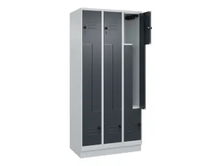 Z-garderobekast,HxBxD 1950x900x500mm,vak B 150/300mm,draaigrendel - 2