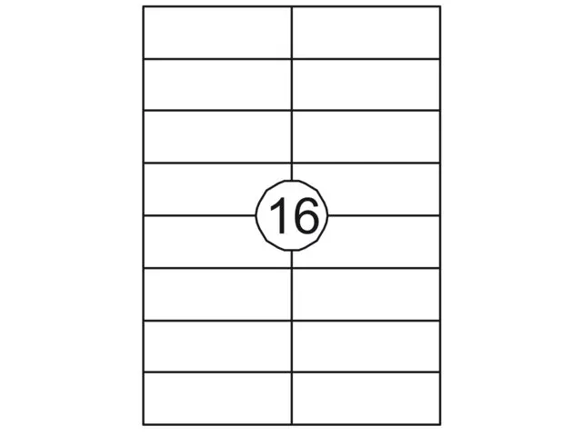 Etiket Rillstab 105x37mm Wit 1600 Stuks