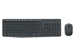 Logitech Draadloos Toetsenbord MK235 QWERTY + Compacte muis Zwart