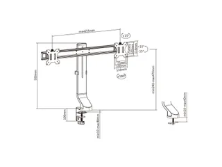 Monitorarm ACT office crossbar 2 schermen verstelbaar - 6