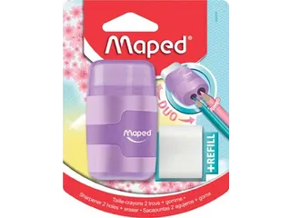 potloodslijper + gom Connect Soft Touch assorti pastelkleuren, op blis - 4