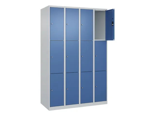 lockerkast,HxBxD 1850x1200x500mm,4x3vakken,vak B 300mm,cil.-slot