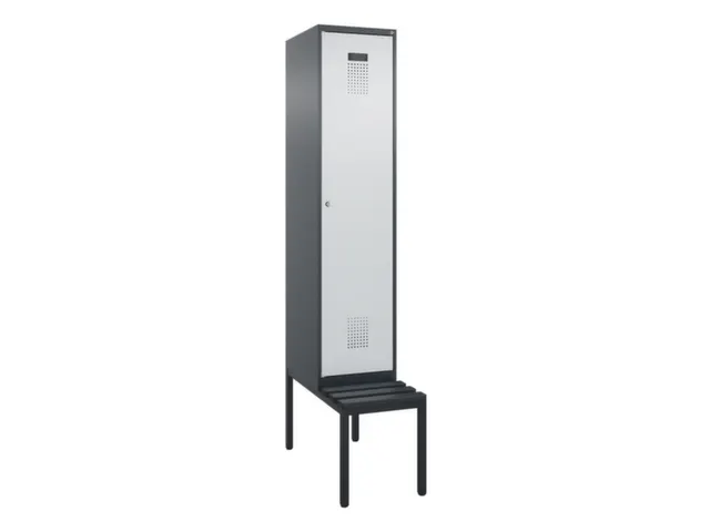 locker met bank,voor scheiding van kleding,HxBxD 2120x400x815mm,1vak