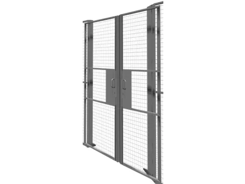 dubbele schuifdeur,v. scheidingswandsysteem,HxB 2200x1900mm,cil.-slot