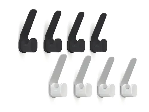 Kapstokhaken DURASTORE aluminium zwart set van 4