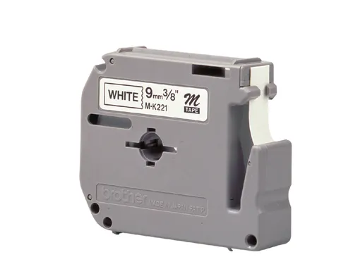 Labeltape Brother P-touch M-K231 ongelamineerd 12mm zwart op wit
