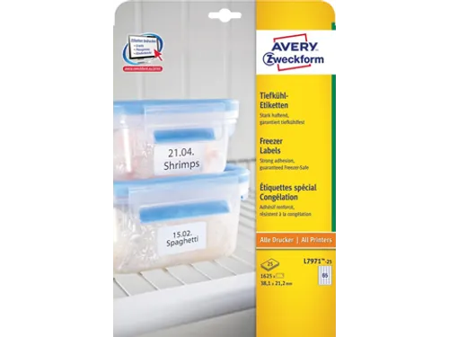 Avery diepvriesetiketten 38.1x21.2mm