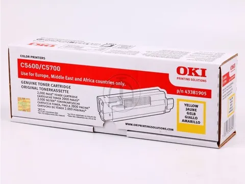 Tonercartridge Oki 43381905 C5600 Geel