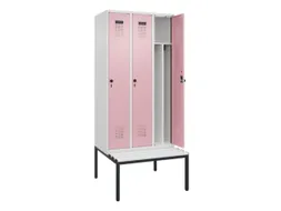 locker met bank,voor scheiding van kleding,HxBxD 2120x900x815mm,3vak