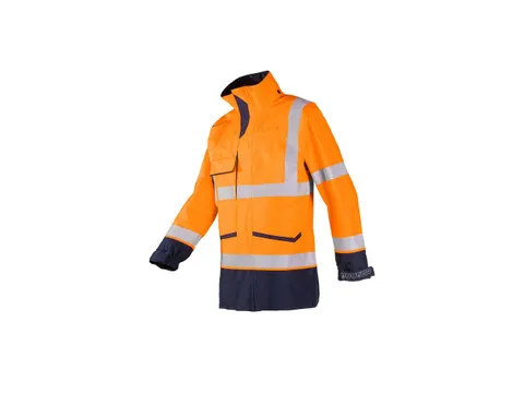Sioen Falcon 7229A2ET2 hi-vis parka, oranje/marineblauw, maat M, per s