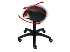 zadelkruk PU-schuim-zadelzitting zwart H 490-680mm gasveer wielen