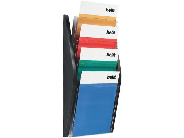 Folderhouder Helit wand 4x A4 zwart