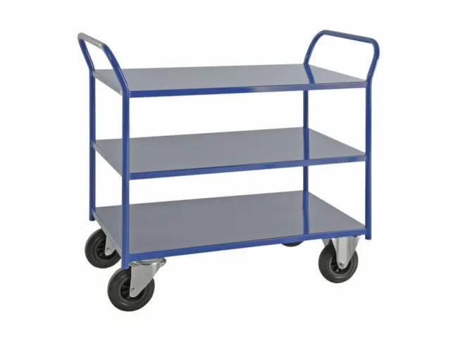 Etagewagen,Draagverm. 400Kg,3Etage(S),Staaletage,Blauw