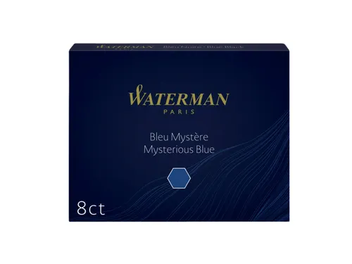 Inktpatroon Waterman lang Mysterious Blue Blauw-Zwart 8 stuks