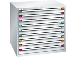 ladekast HxBxD 1000x1005x695mm 9laden RAL7035 front RAL7035