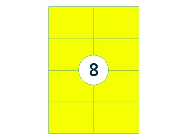 Etiket 105x74mm Fluor Geel 100 Vel