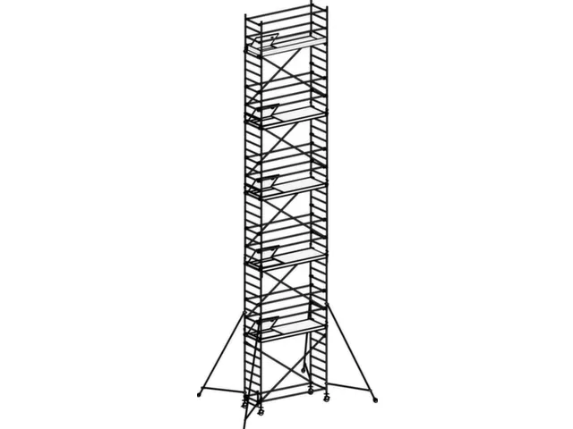 échafaudage roulant,portée H 12,4m,échafaudage H 11,64m