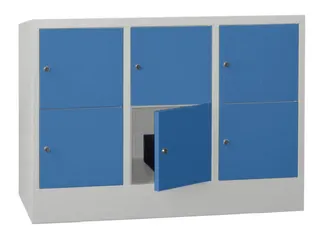 lockerkast,HxBxD 855x1200x500mm,3x2vakken,RAL7035,front RAL5012 - 2