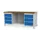 werkbank,HxBxD 860x2000x750mm,onderstel RAL7040,fronten RAL5012