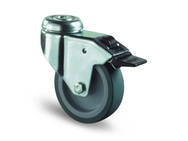 Roulette Pivotante Double Blocage Force 50Kg Oeil De Fixation