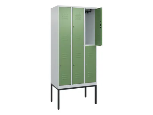 dubbeldekse locker,HxBxD 2120x900x500mm,3x2vak.,vak B 300mm,cil.-slot