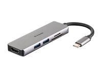 5-in-1 USB-C Hub with HDMI and SD/microS 3-poorts