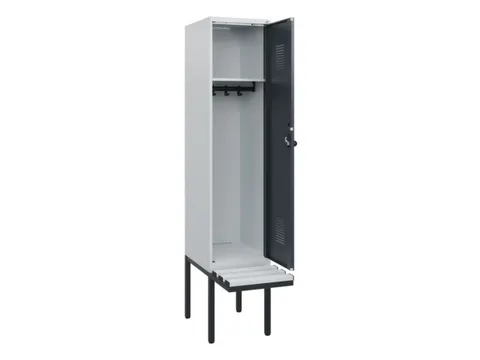 locker met bank,HxBxD 1950x400x815mm,1vak,vak B 400mm,draaigrendel